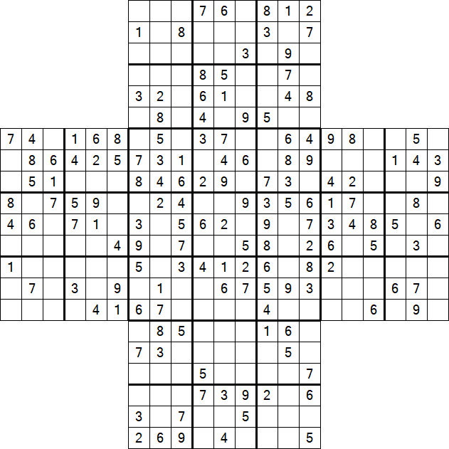 Cross Sudoku - Moyen