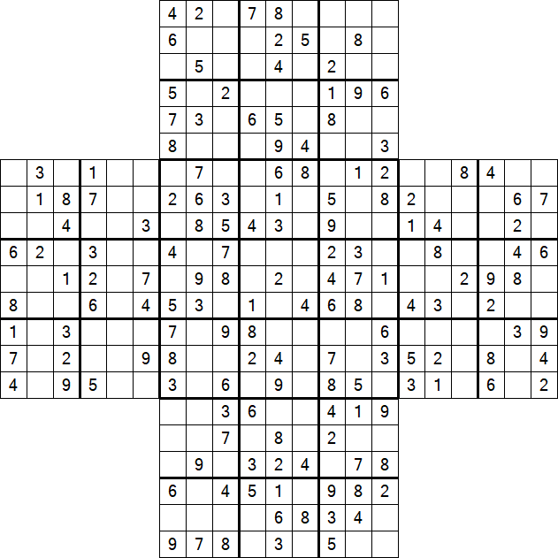 Cross Sudoku - Medium