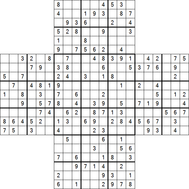 Cross Sudoku - Medio