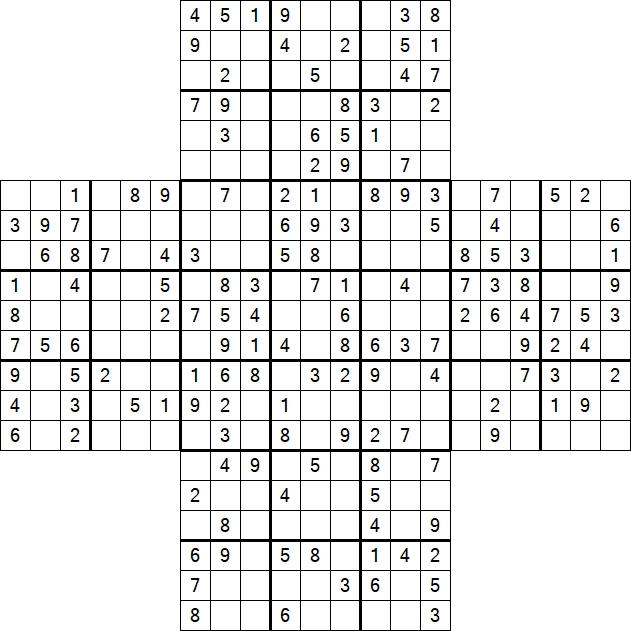 Cross Sudoku - Medio