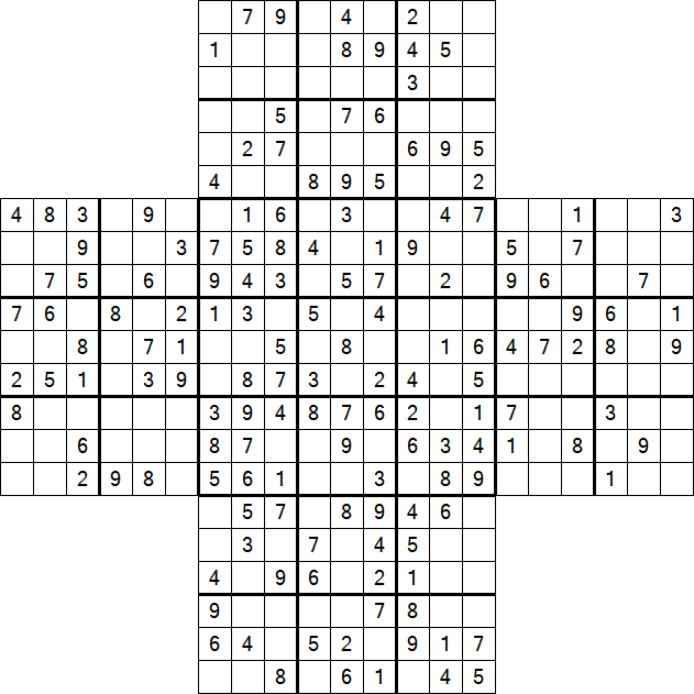 Cross Sudoku - Medium