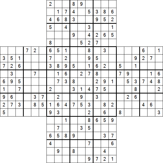 Cross Sudoku - Medium