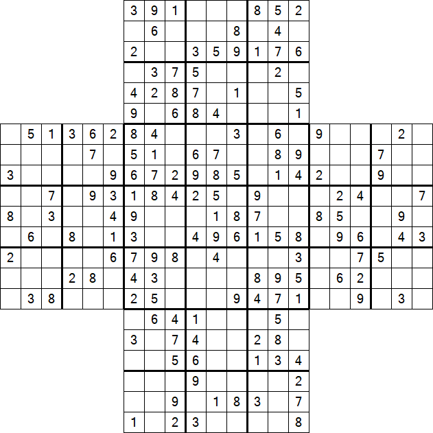 Cross Sudoku - Medium