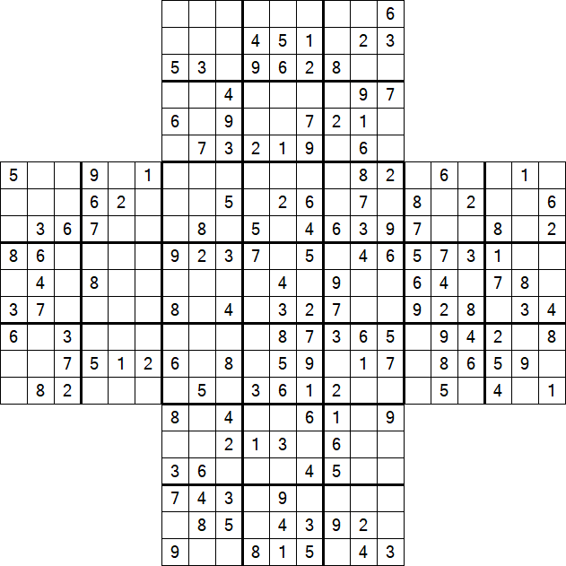 Cross Sudoku - Medium