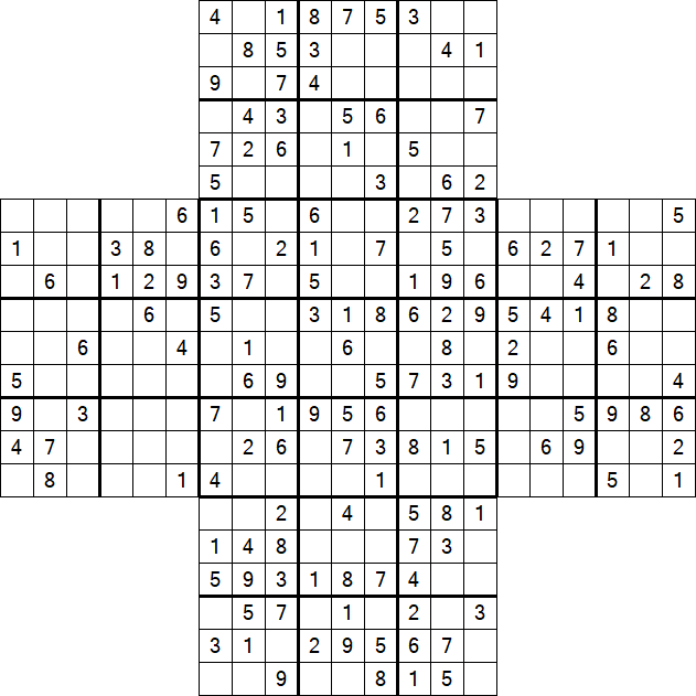 Cross Sudoku - Medium