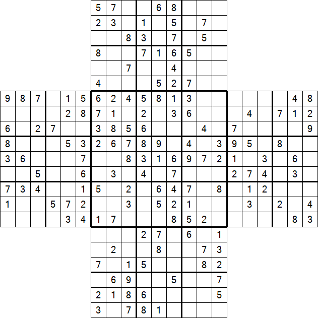 Cross Sudoku - Medium