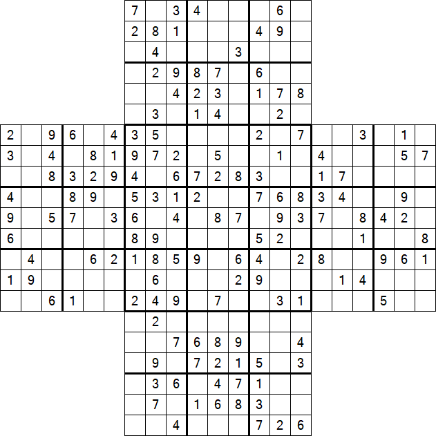 Cross Sudoku - Medium