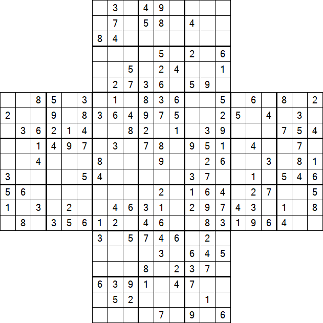 Cross Sudoku - Medium