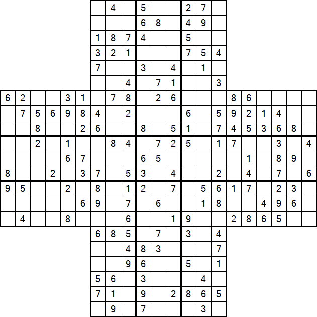 Cross Sudoku - Medium
