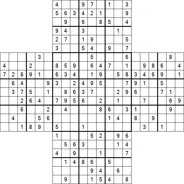 Cross Sudoku - Medium