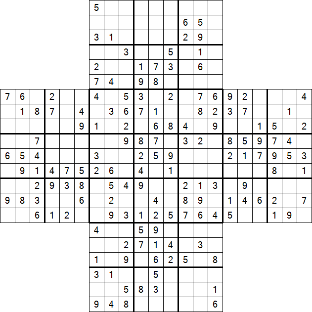 Cross Sudoku - Medium