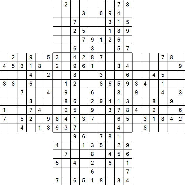 Cross Sudoku - Medium