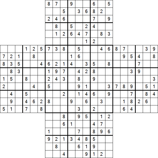 Cross Sudoku - Medium