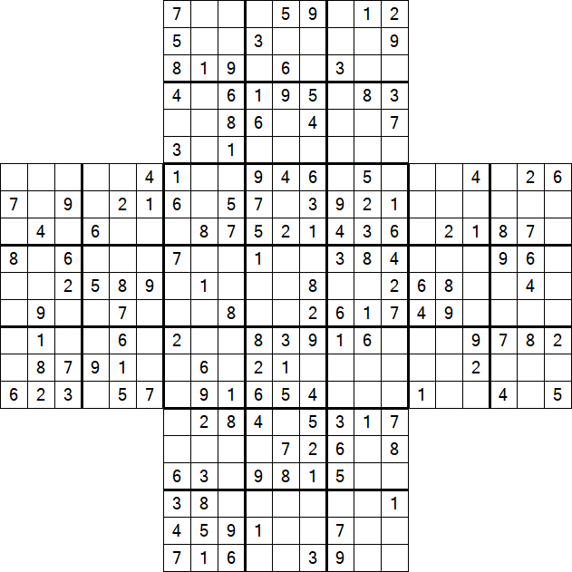 Cross Sudoku - Medium