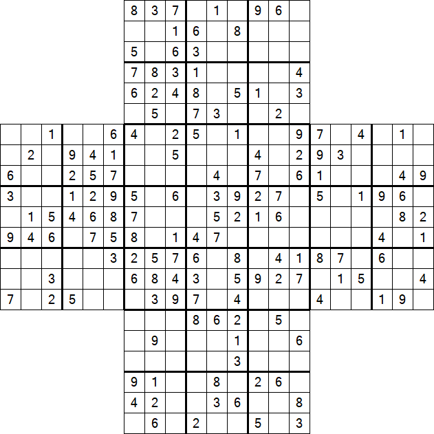 Cross Sudoku - Medium