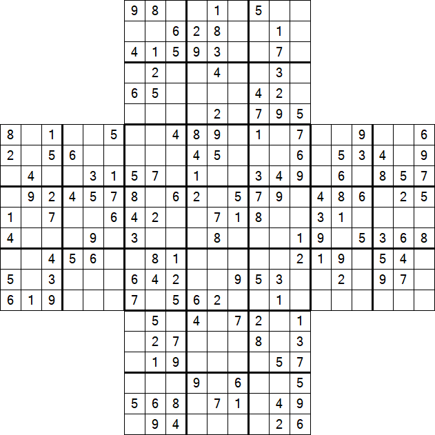 Cross Sudoku - Medium