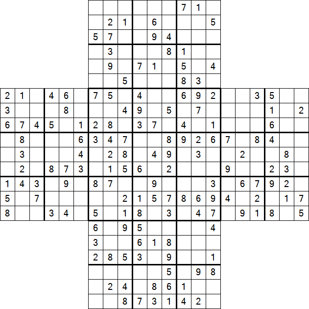 Cross Sudoku - Medium