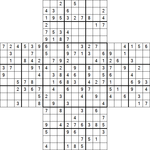 Cross Sudoku - Medium