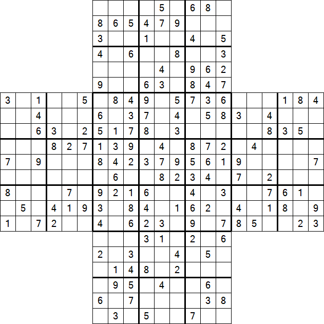 Cross Sudoku - Medium