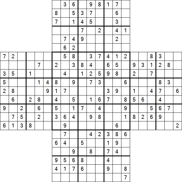 Cross Sudoku - Medium