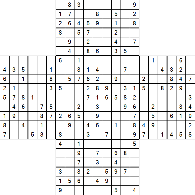 Cross Sudoku - Medium