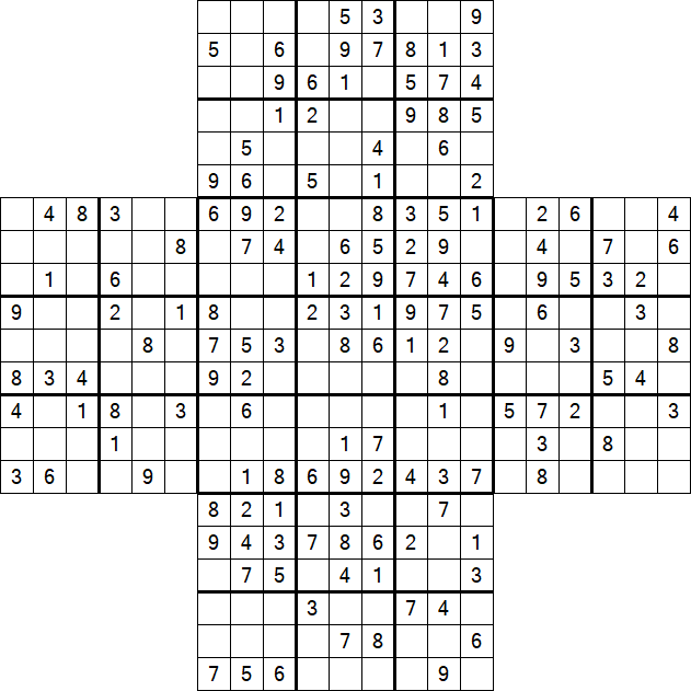 Cross Sudoku - Medium