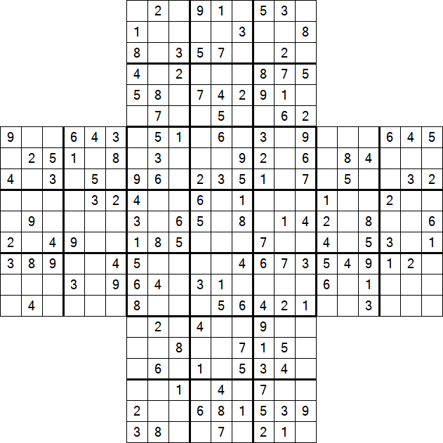 Cross Sudoku - Medium
