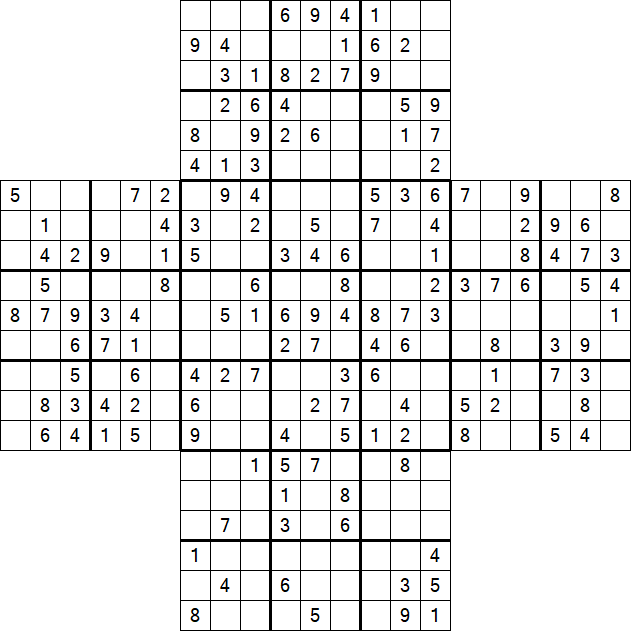 Cross Sudoku - Medium