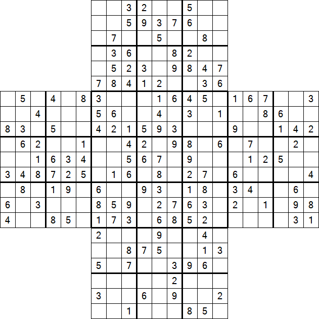 Cross Sudoku - Medium