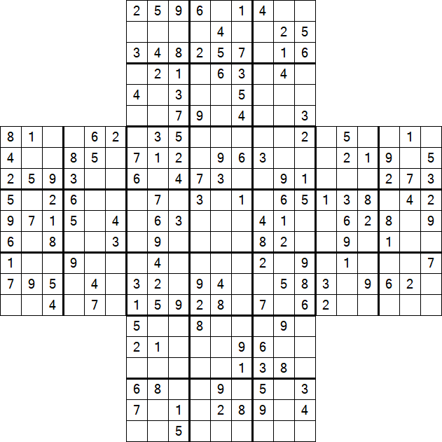 Cross Sudoku - Medium