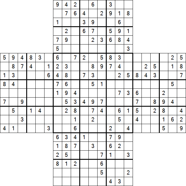Cross Sudoku - Medium