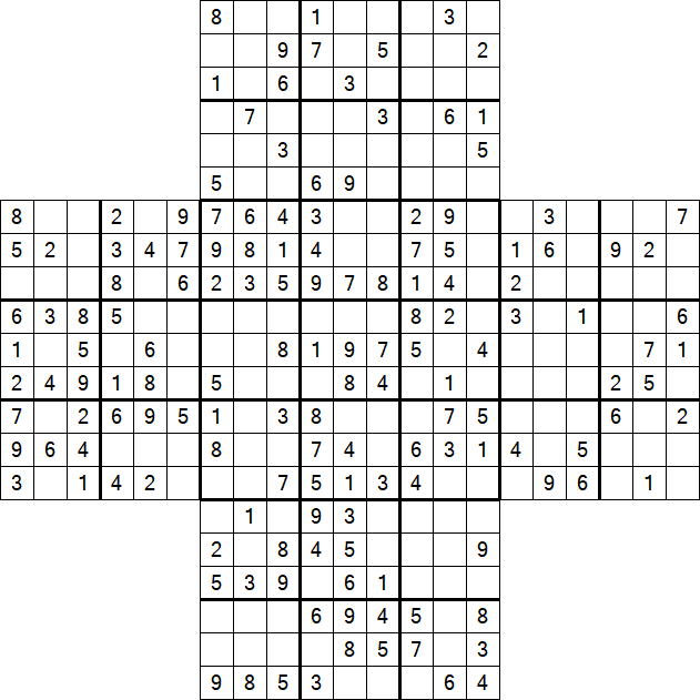 Cross Sudoku - Medium