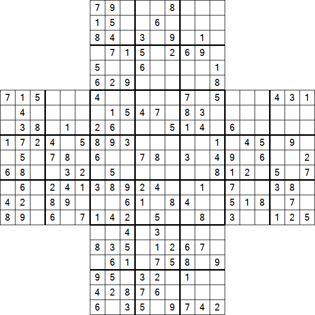Cross Sudoku - Medium