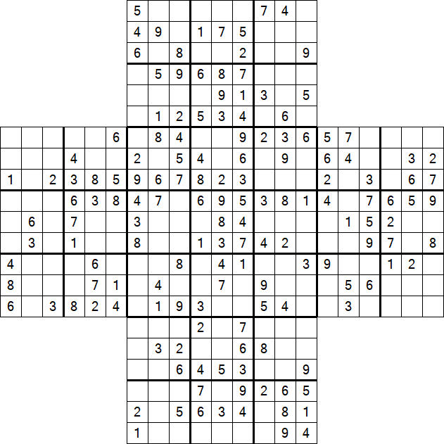 Cross Sudoku - Medium