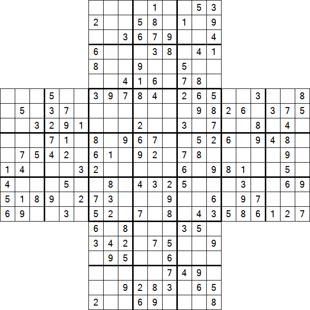 Cross Sudoku - Medium