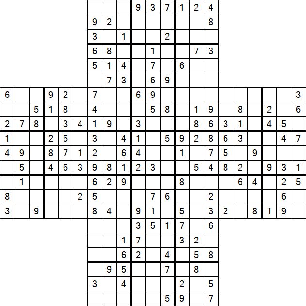 Cross Sudoku - Medium