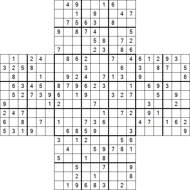 Cross Sudoku - Medium