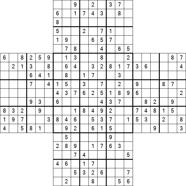 Cross Sudoku - Medium
