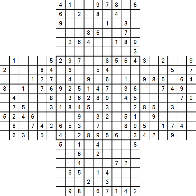 Cross Sudoku - Medium