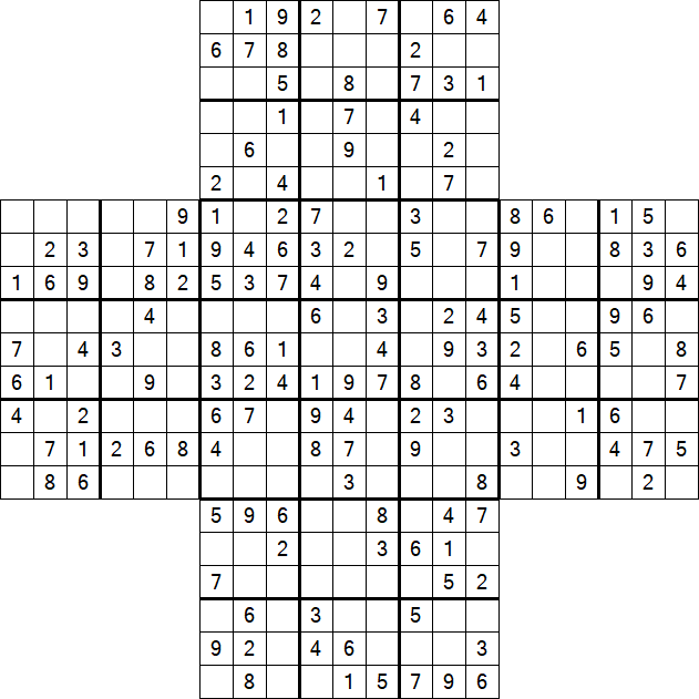 Cross Sudoku - Medium