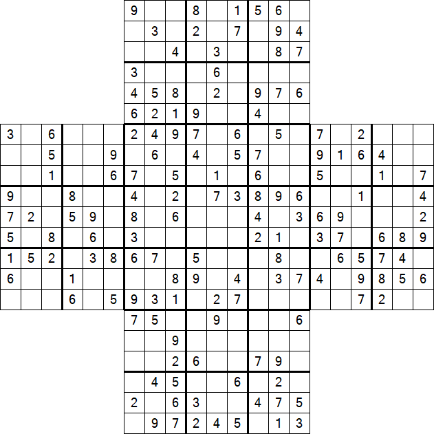 Cross Sudoku - Medium