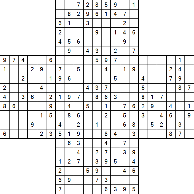 Cross Sudoku - Medium
