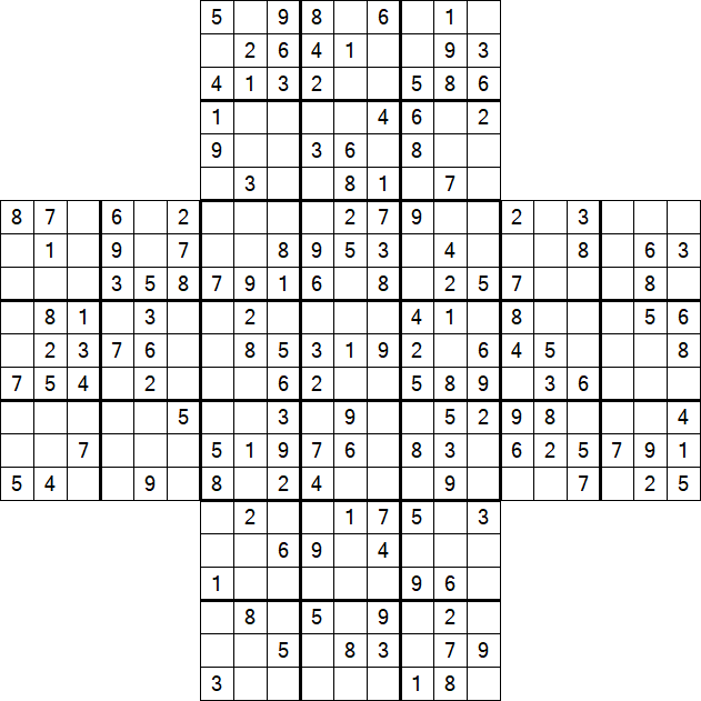 Cross Sudoku - Medium