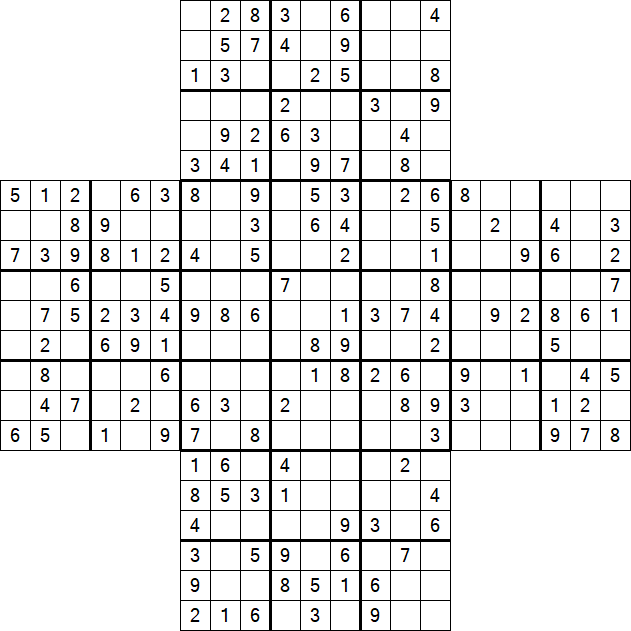 Cross Sudoku - Medium
