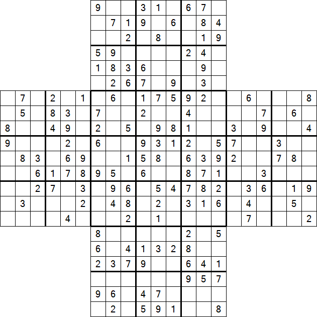Cross Sudoku - Medium