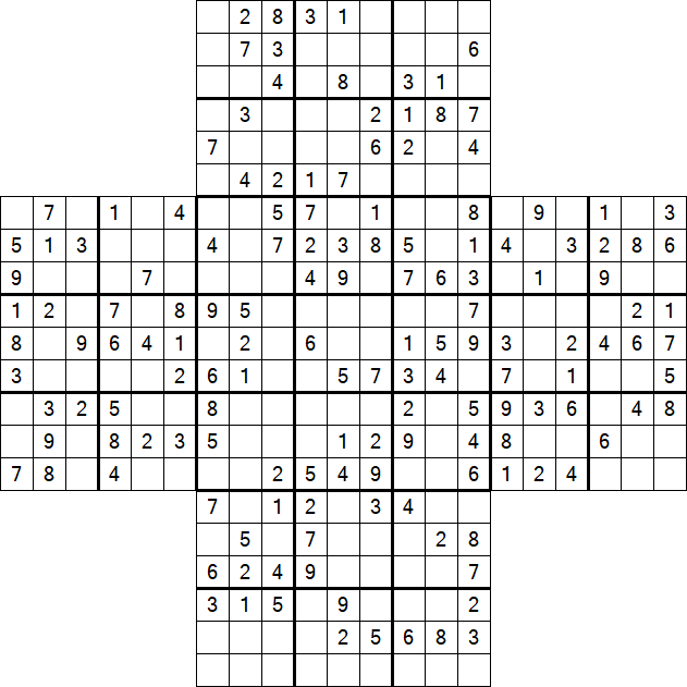 Cross Sudoku - Medium