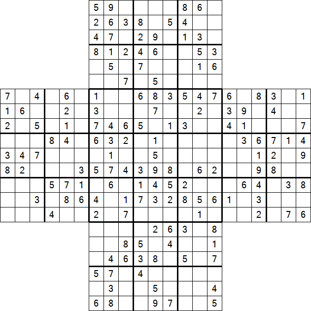 Cross Sudoku - Medium