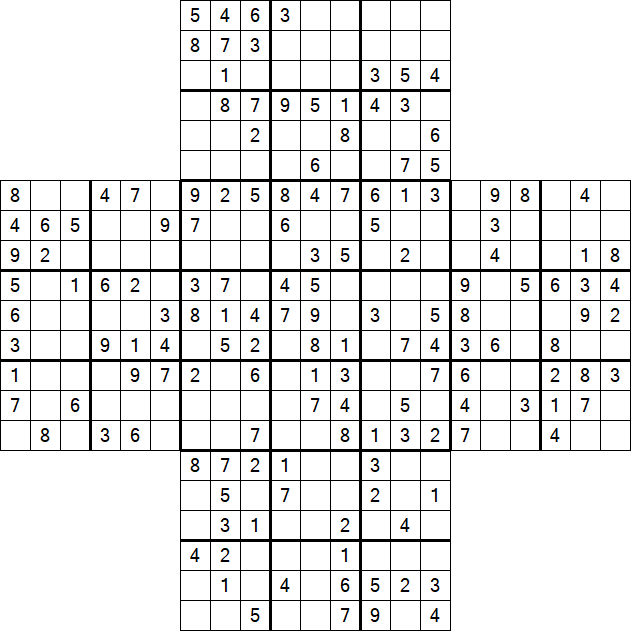 Cross Sudoku - Medium