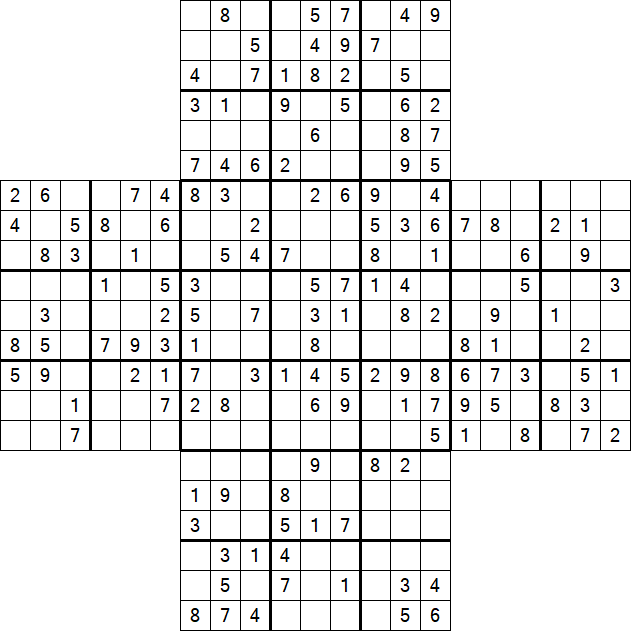 Cross Sudoku - Medium