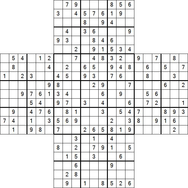Cross Sudoku - Medium